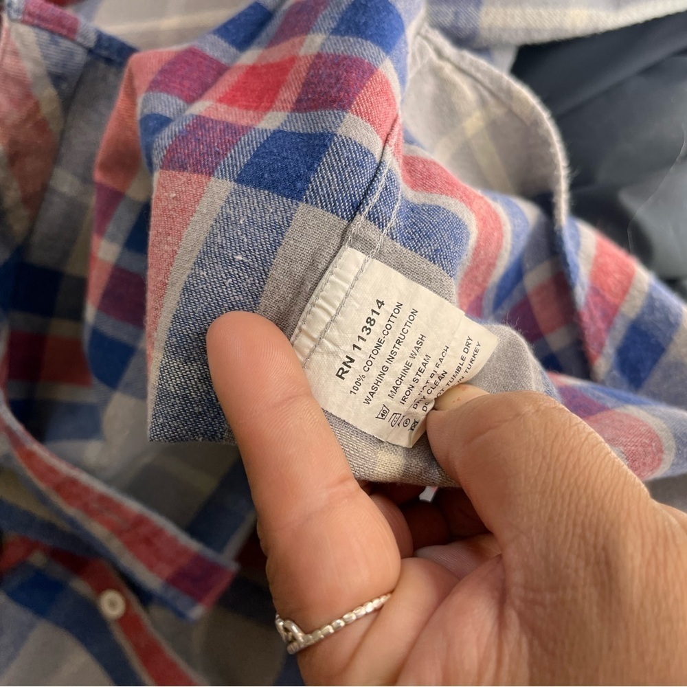Billy Reid Red and Blue Checkered Shirt - Picture 4 of 5